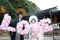 挙式のみ　埼玉　神社結婚式　高麗神社　家族　２人だけ　家族だけ　写真だけ　身内だけ　DIY食事会の開き方